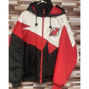 Vintage NHL Fans Gear New Jersey Devils Jacket w/Hood size Large Rare!